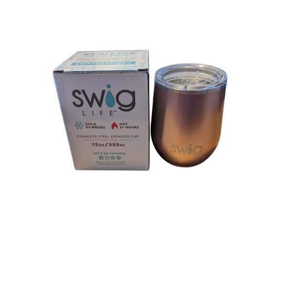 Swig Life Stainless Steel Stemless Wine Cup 12 oz Rose Brand New in Box - Picture 1 of 5
